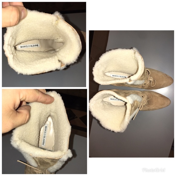 💯Authentic Mono Blahnik Ostrava Shearling Booties - Picture 5 of 6